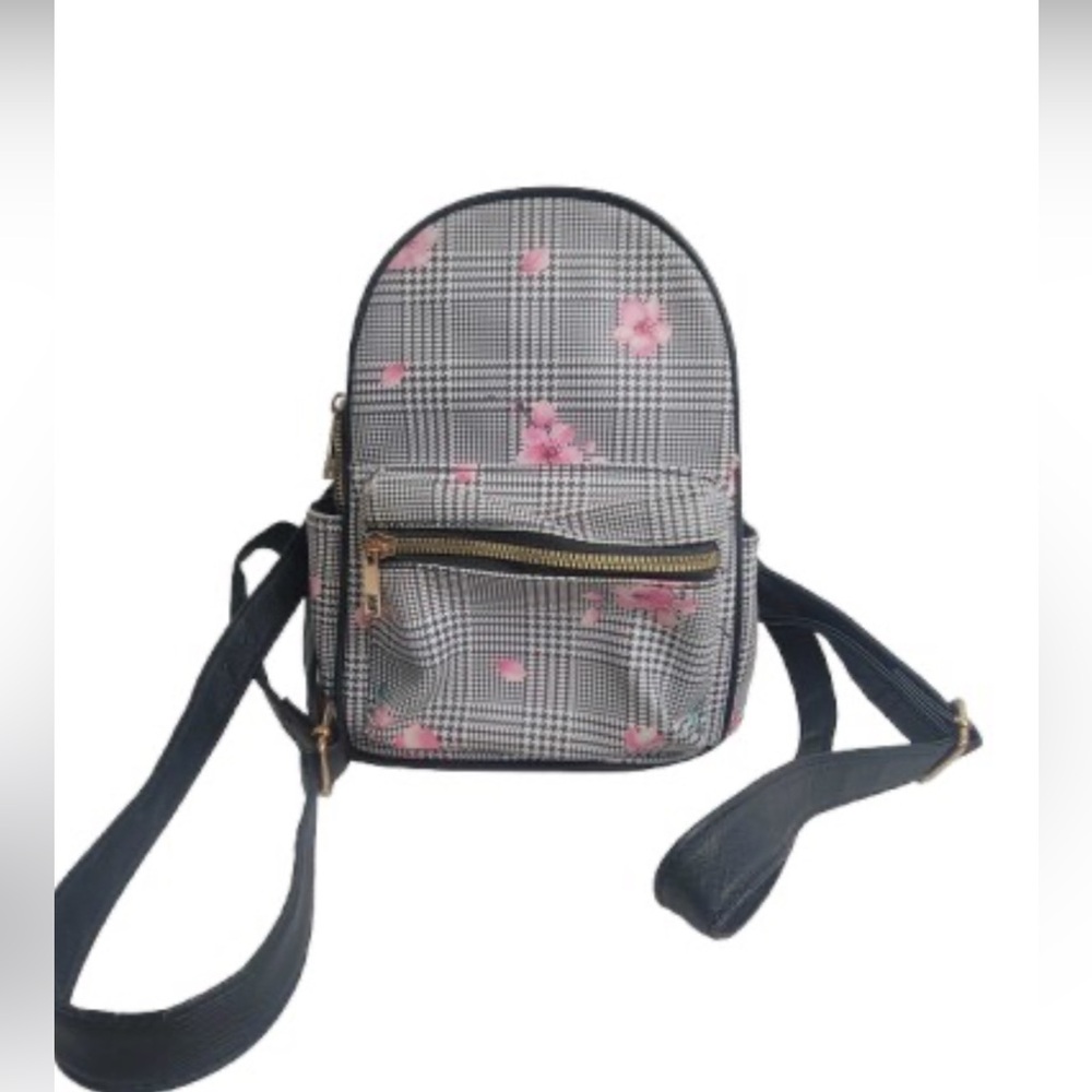 LD Mini Backpack – Houndstooth Floral